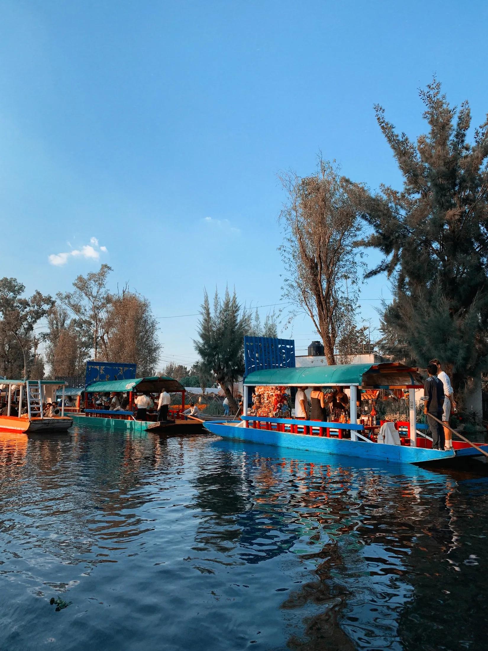 image of Lunadas in Trajinera Canals of Xochimilco
